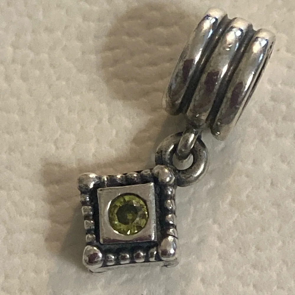 PANDORA STERLING SILVER GREEN PERIDOT DANGLE - Picture 4 of 6